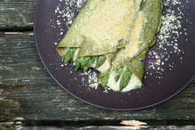 Green Asparagus Pancakes with Vegan Cheese - Recipe