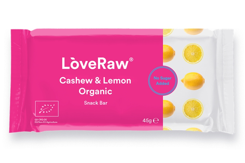 Cashew & Lemon Snack Bar, Organic 45g (LoveRaw)