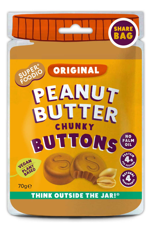 Original Peanut Butter Buttons - Share Bag 70g (Superfoodio)