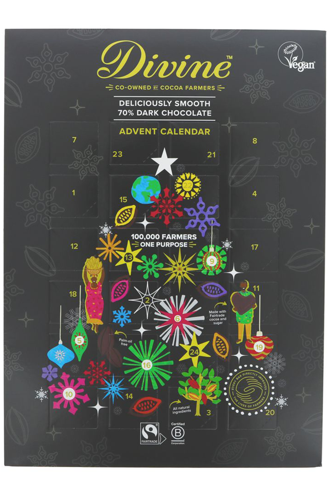 Fairtrade Dark Chocolate Advent Calendar 85g (Divine) Healthy Supplies