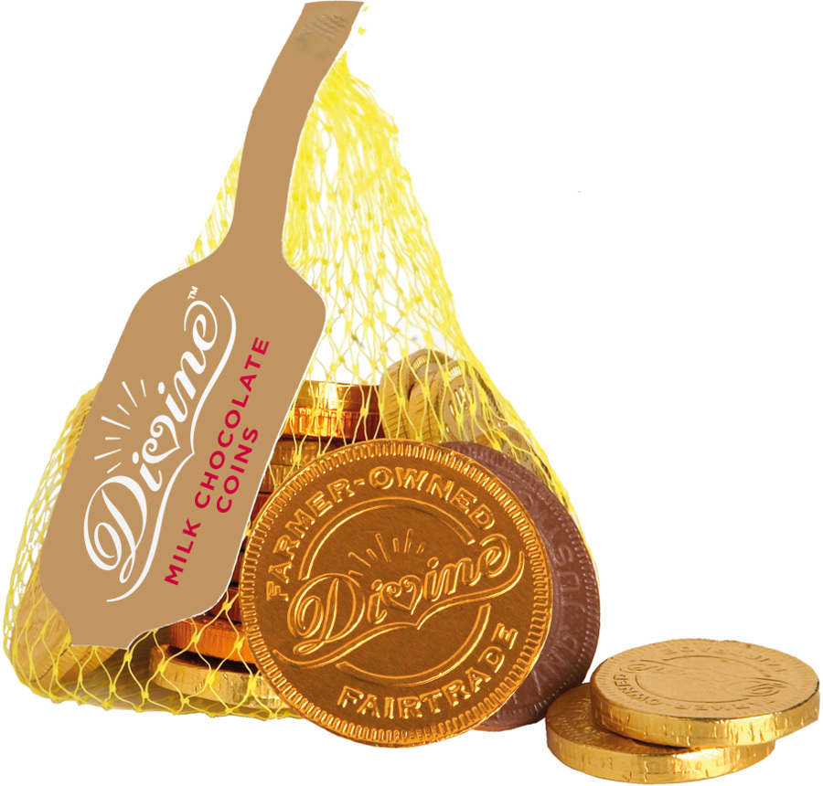 Fairtrade Milk Chocolate coins 65g Divine