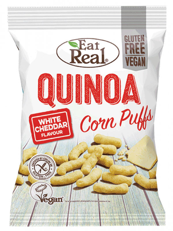 Quinoa White Cheddar Puffs 40g Eat Real Healthy Supplies