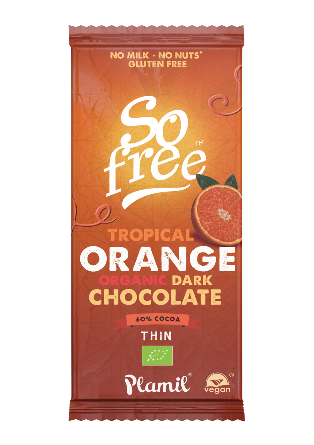 So Free Tropical Orange Chocolate 80g Organic Plamil