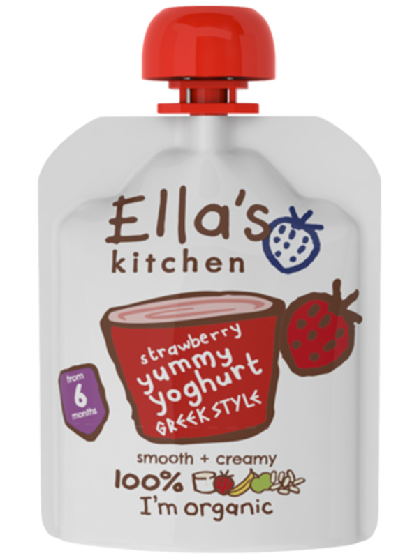 Stage 2 Strawberry Greek Yoghurt Organic 90g Ellas Kitchen