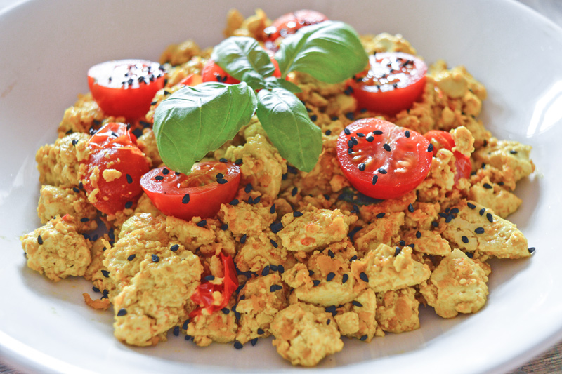 Tofu Scramble with Tomatoes & Basil