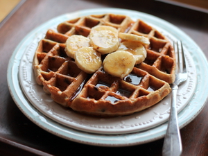 Banana Chocolate Chip Quinoa Flour Waffles (via ambitiouskitchen.com)