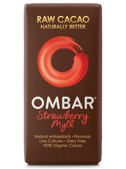 Organic Strawberries & Cream Raw Chocolate Bar 35g (Ombar)