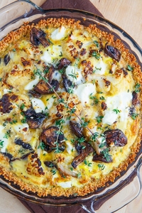 Roasted Cauliflower, Goats Cheese and Quinoa Quiche (via closetcooking.com)