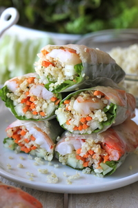 Roasted Shrimp Quinoa Spring Rolls (via damndelicious.net)