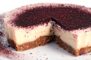 Vanilla Blueberry Dairy-Free Cheesecake