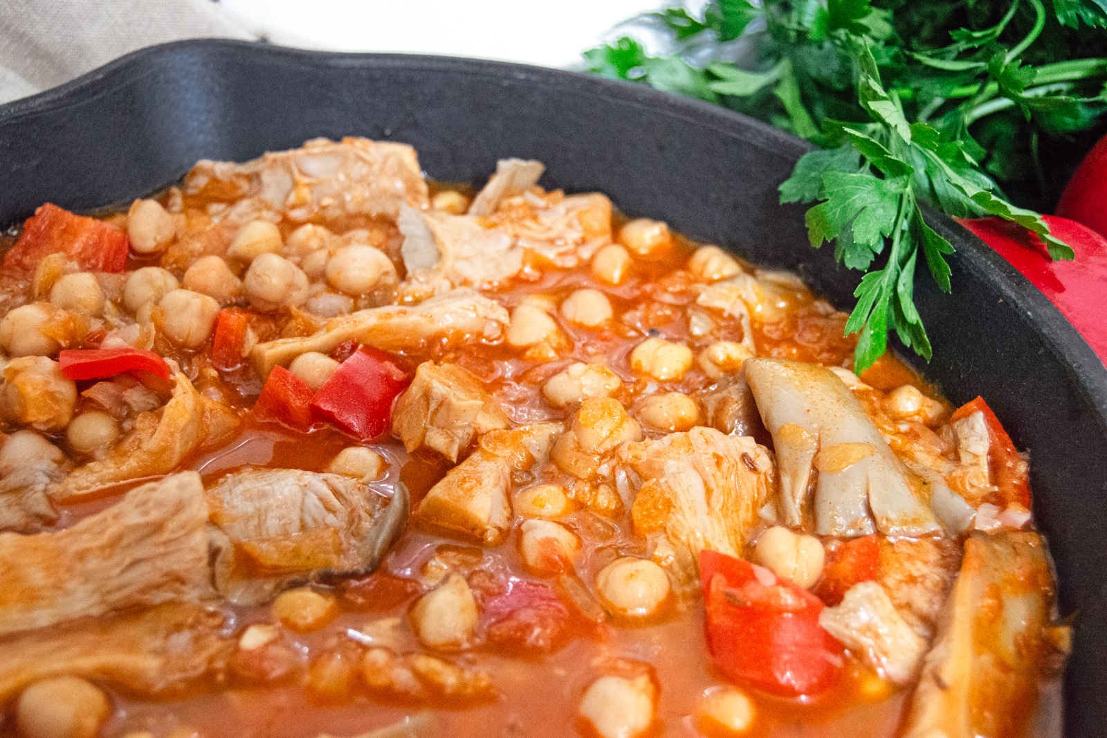 Chickpea, Mushroom and Vegetable Stew