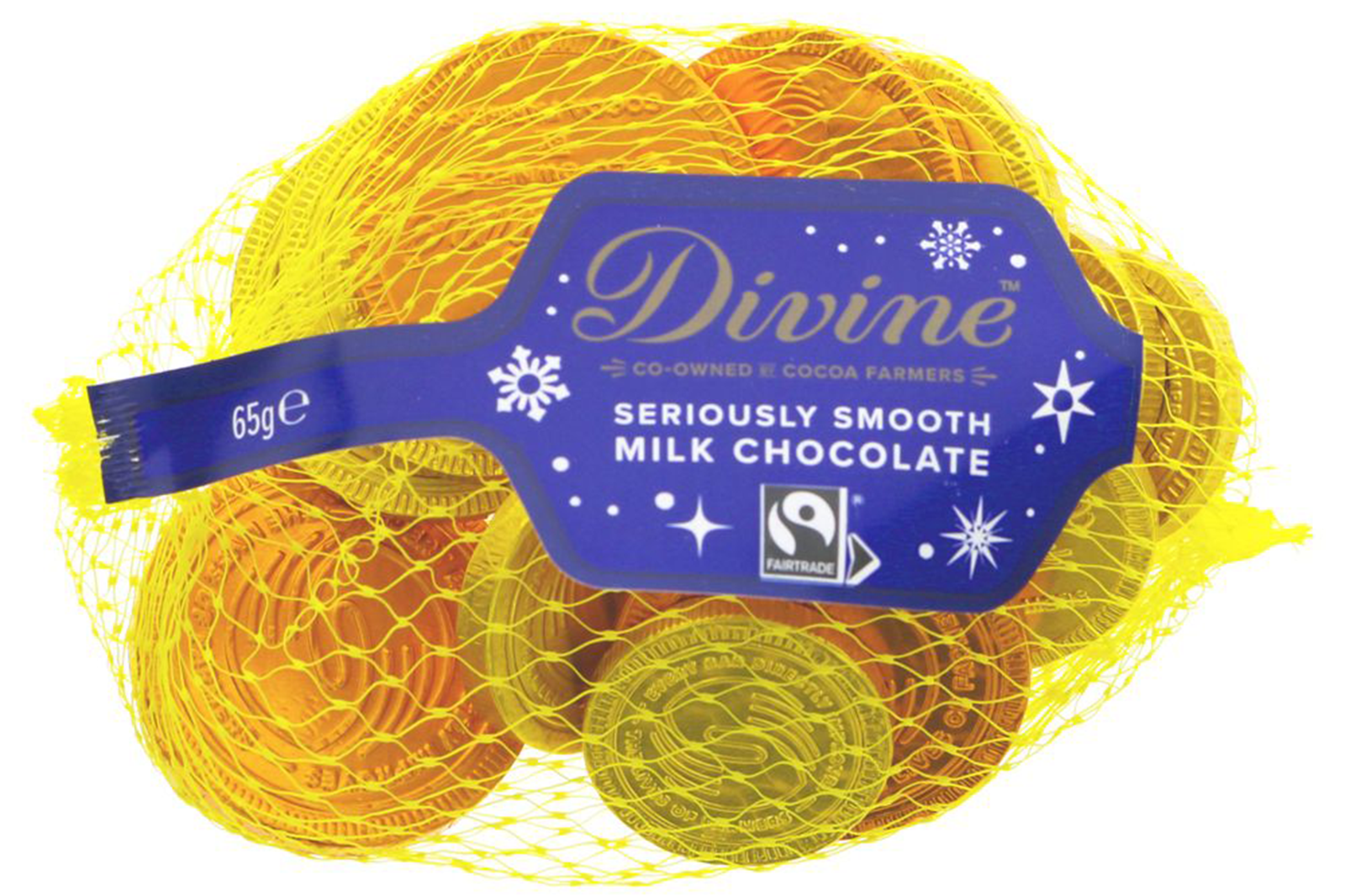 Fairtrade Milk Chocolate Coins 65g (Divine)