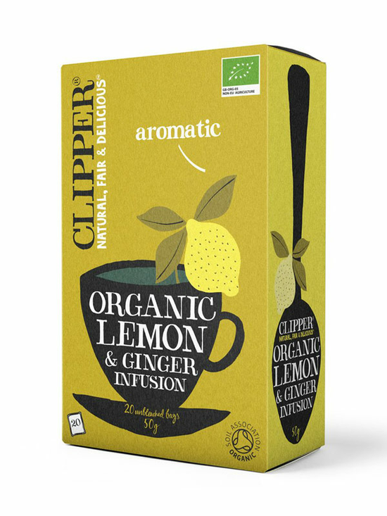 Clipper Lemon & Ginger Herbal Tea, Organic - 20 bags | Healthy Supplies