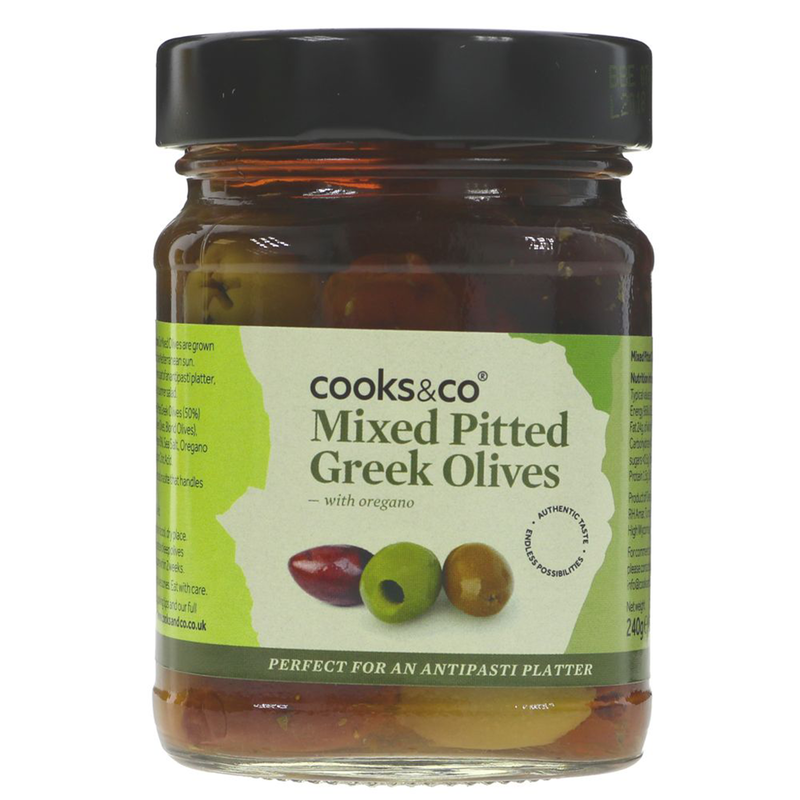 Mixed Pitted Greek Olives 240g (Cooks and Co)
