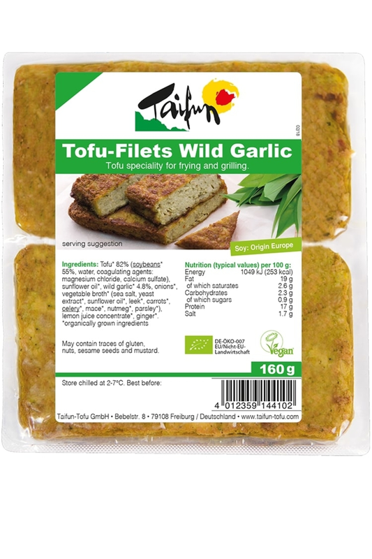 Organic Wild Garlic Tofu Filets 160g (Taifun)
