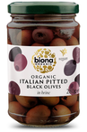 Organic Pitted Black Olives in Brine 280g (Biona)