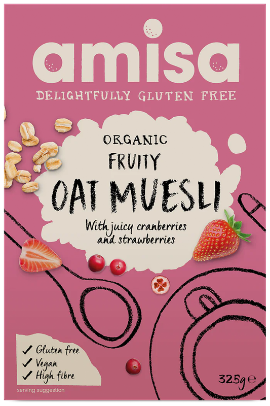 Organic Gluten Free Fruity Oat Muesli 325g (Amisa)