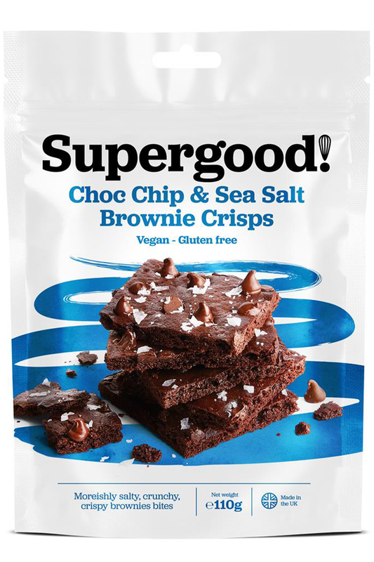 Double Choc Chip & Sea Salt Brownie Crisps 110g (Supergood)