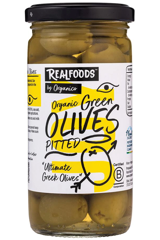 Organic Green Pitted Olives 230g (Organico)