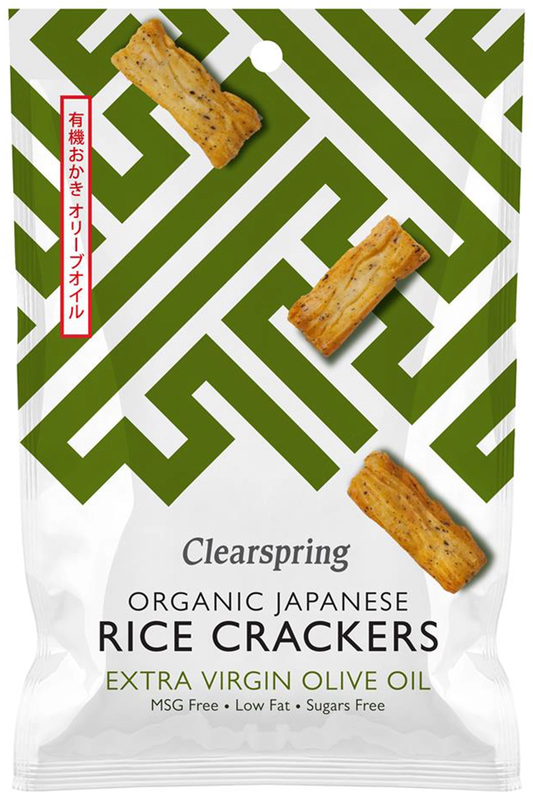 Organic Japanese Rice Crackers Extra Virgin Olive Oil 50g (Clearspring)