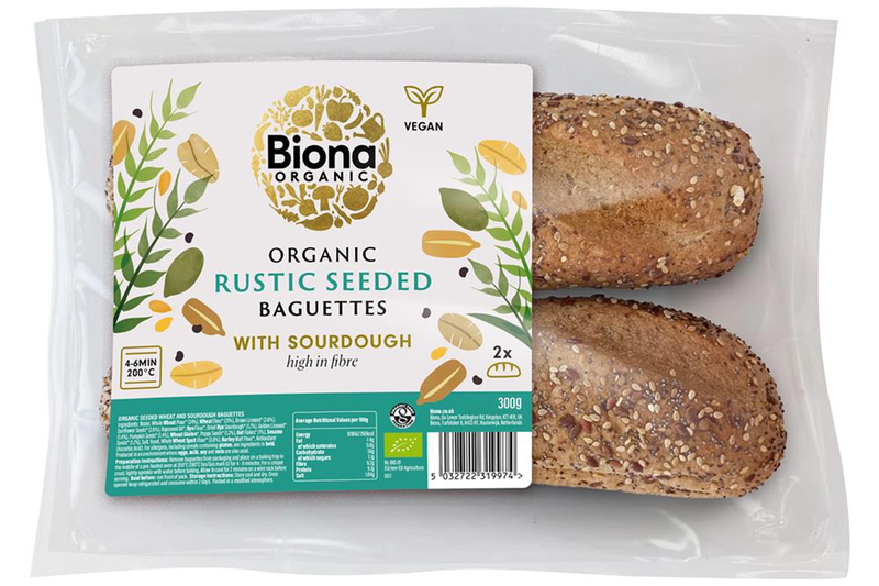 Organic Rustic Seeded Sourdough Baguette 300g (Biona)