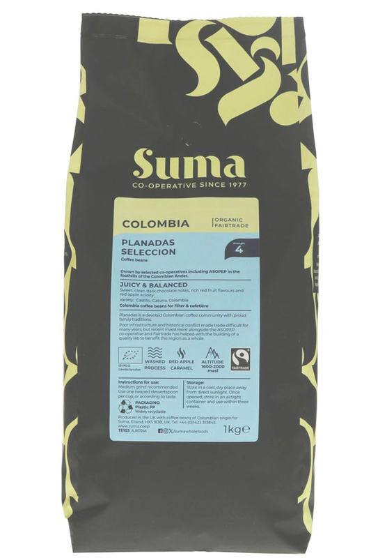 Organic Colombia Coffee Beans 1kg (Suma)