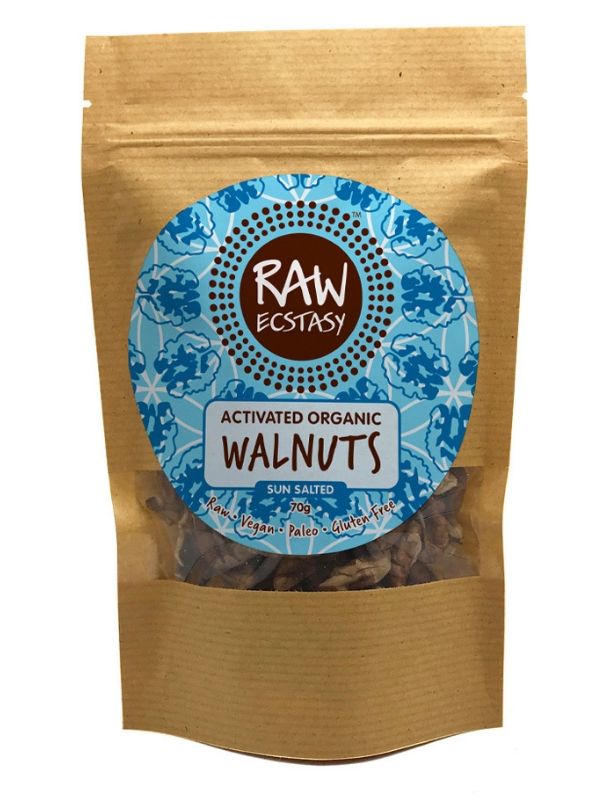 Activated  Walnuts, Sun Salted 70g (Raw Ecstasy)
