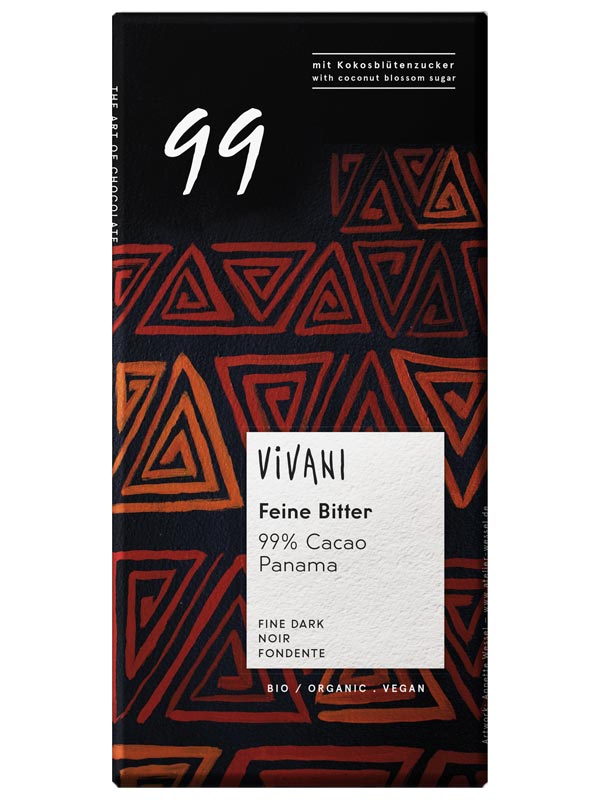 Vegan 99% Dark Chocolate Bar 80g,  (Vivani)