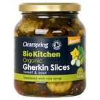 Organic Demeter Gherkin Slices Sweet & Sour 350g (Clearspring)