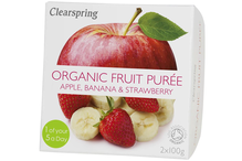 Organic Fruit Puree Apple, Banana & Strawberry 200g (Clearspring)