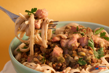 Linguine with Ham & Green Sauce