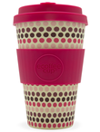 Bamboo Fibre Pink Polka Coffee Cup 400ml (Ecoffee Cup)