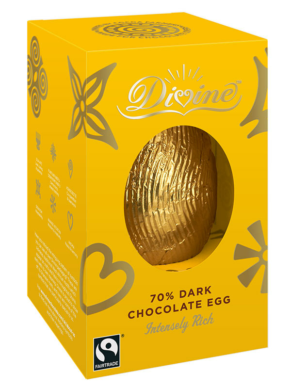 70% Dark Chocolate Easter Egg 55g (Divine Chocolate)