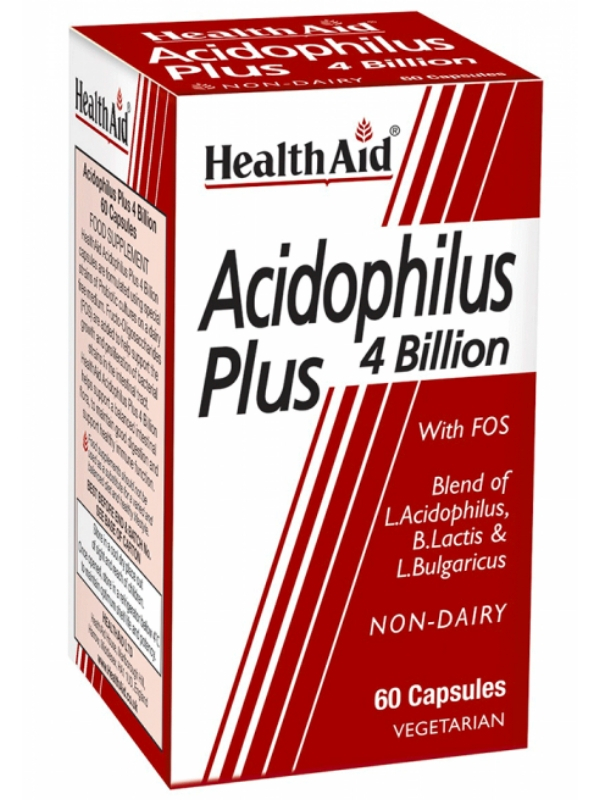 Acidophilus Plus 4 Billion Supplements, 60 Capsules (Health Aid)