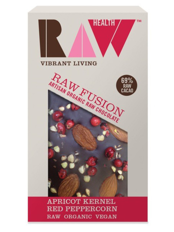 Apricot Kernel & Red Peppercorn Chocolate, Organic 30g (Raw Health)