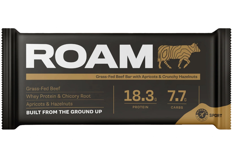 Apricot & Hazelnut Grass Fed Beef Bar 45g (Roam)