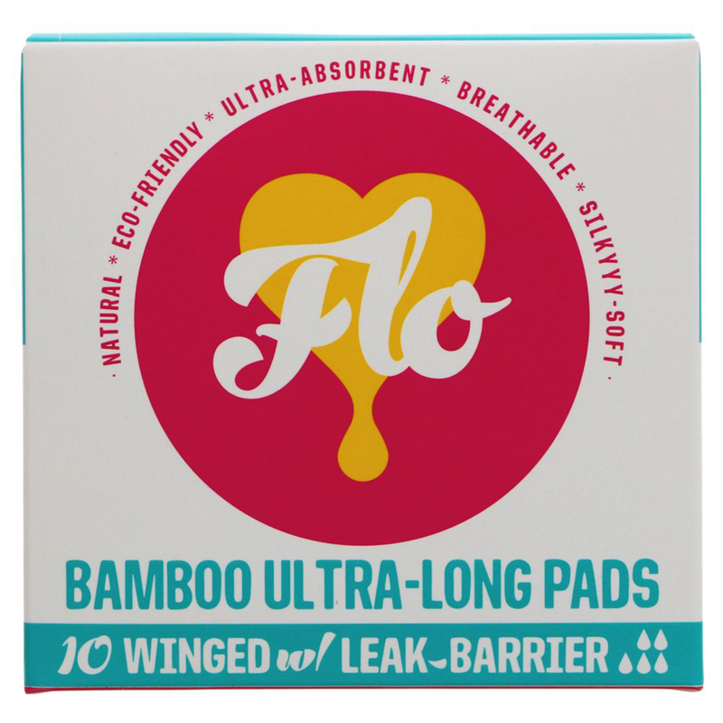 Organic Bamboo Ultra-Long Pads 10 (Here We Flo)