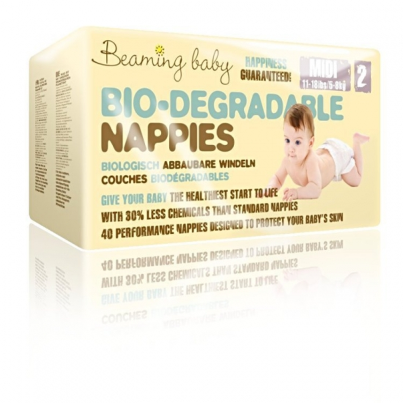 Bio-degradable Nappies, Size 2 Midi x 40 (Beaming Baby)