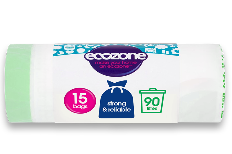 Biodegradable Bin Liners 90L, 15 Bags (Ecozone)