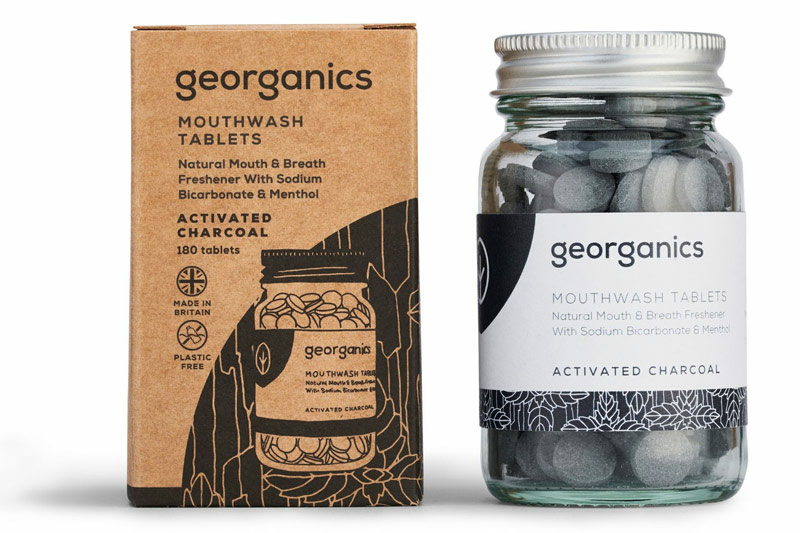 Activated Charcoal Mouthwash, 180 Tablets (Georganics)