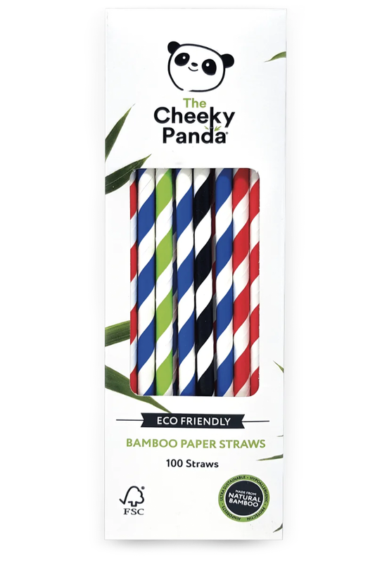 Bamboo Multicoloured Paper Straws x 100 (Cheeky Panda)