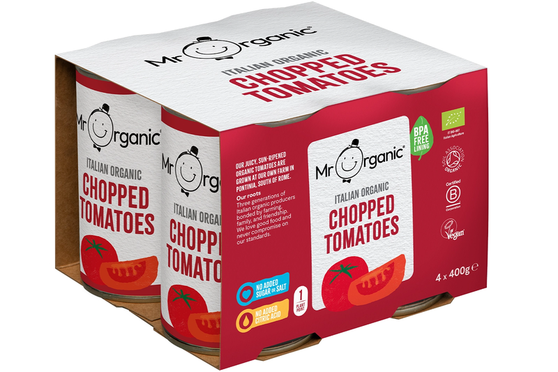 Organic Chopped Tomatoes 4 x 400g (Mr Organic)