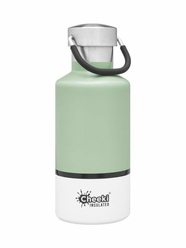 Classic Insulated Bottle Pistachio White 400ml (Cheeki)