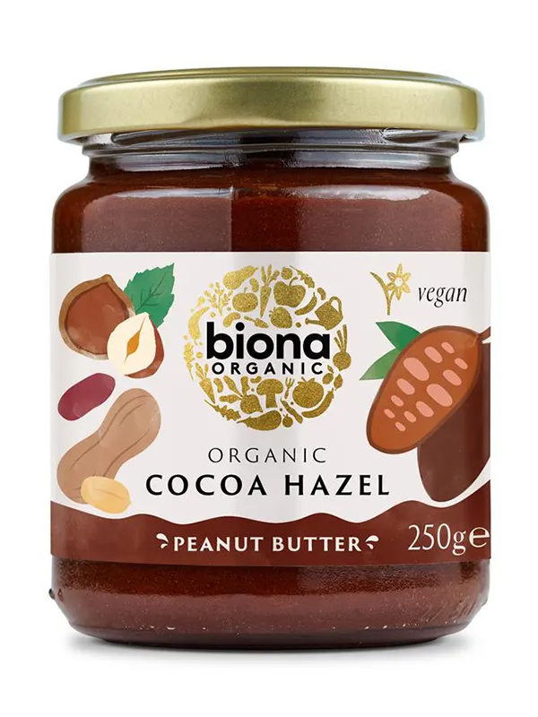 Organic Cocoa Hazel Peanut Butter 250g (Biona)