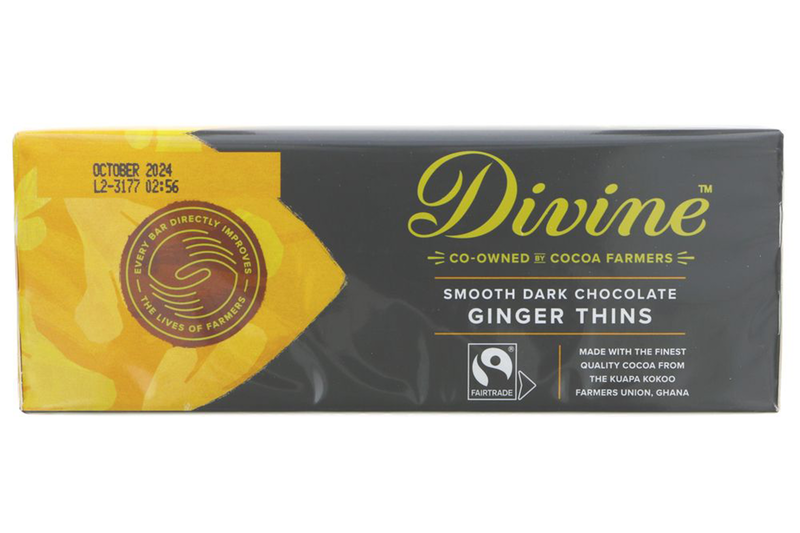 Dark Chocolate Ginger Thins 200g (Divine)