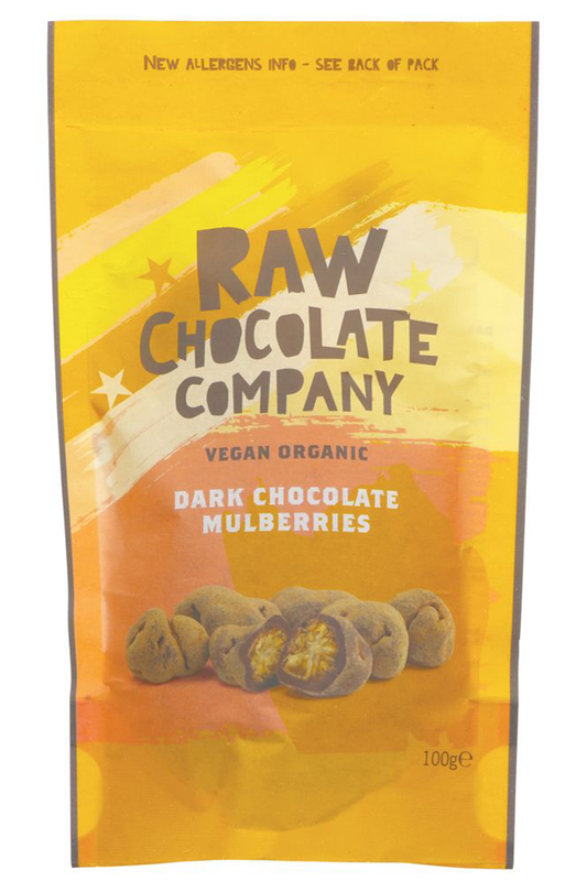 Organic Dark Chocolate Mulberries 100g (Raw Chocolate Co.)