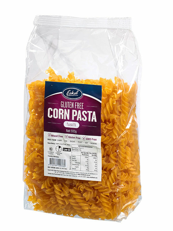 Corn Fusilli Pasta, Gluten-Free 500g (Eskal)