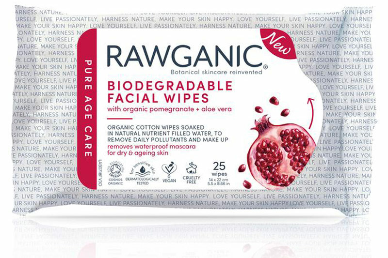 Organic Anti-Ageing Facial Wipes, 25 Wipes (Rawganic)