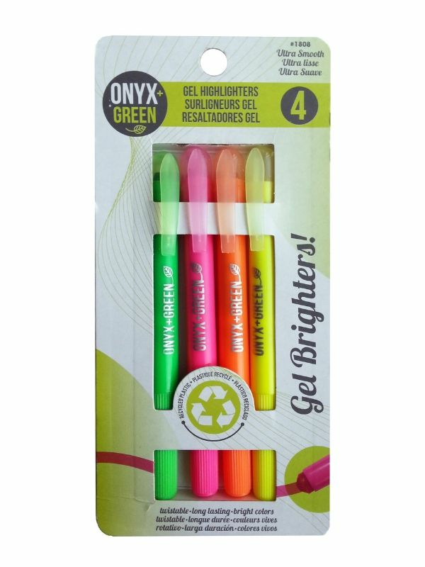 Gel Highlighters 4 Pack (Onyx and Green)