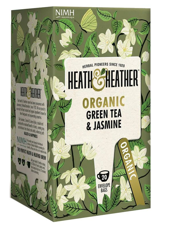 Green Tea with Jasmine, Organic 20 Bags (Heath & Heather)